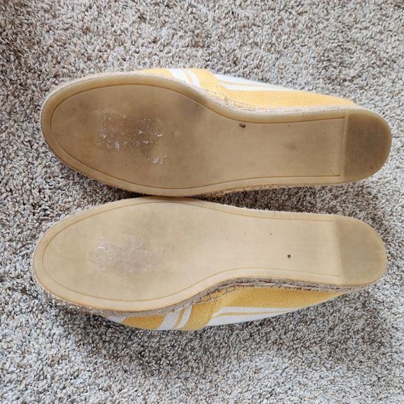 Tory Burch Jacquard Espadrille Womens Size 10.5 Mellow Yellow Ash White No Box - Picture 8 of 9
